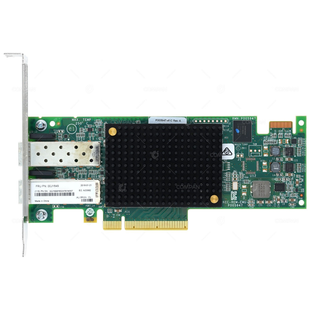 00JY849 IBM DUAL PORT 16GB FIBRE CHANNEL PCI-E ADAPTER