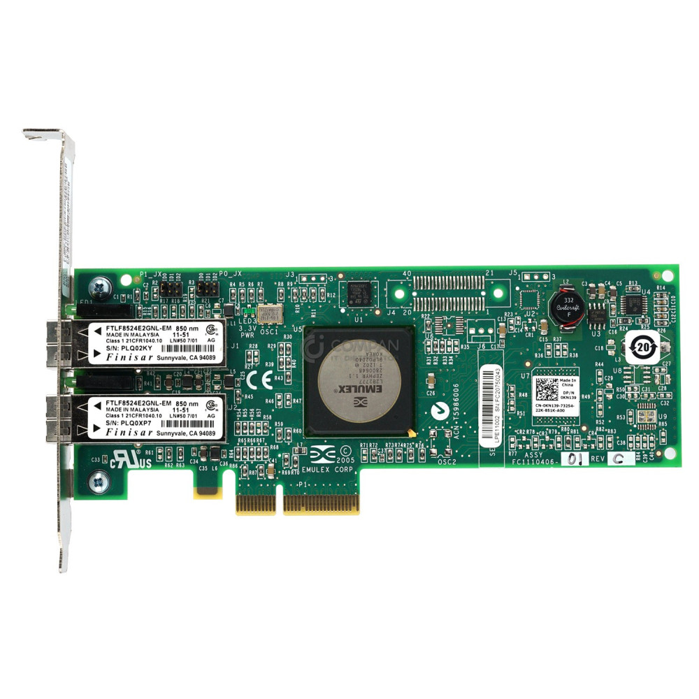KN139 DELL EMULEX LPE11002-E 4GB DUAL PORT PCI-E FC HBA