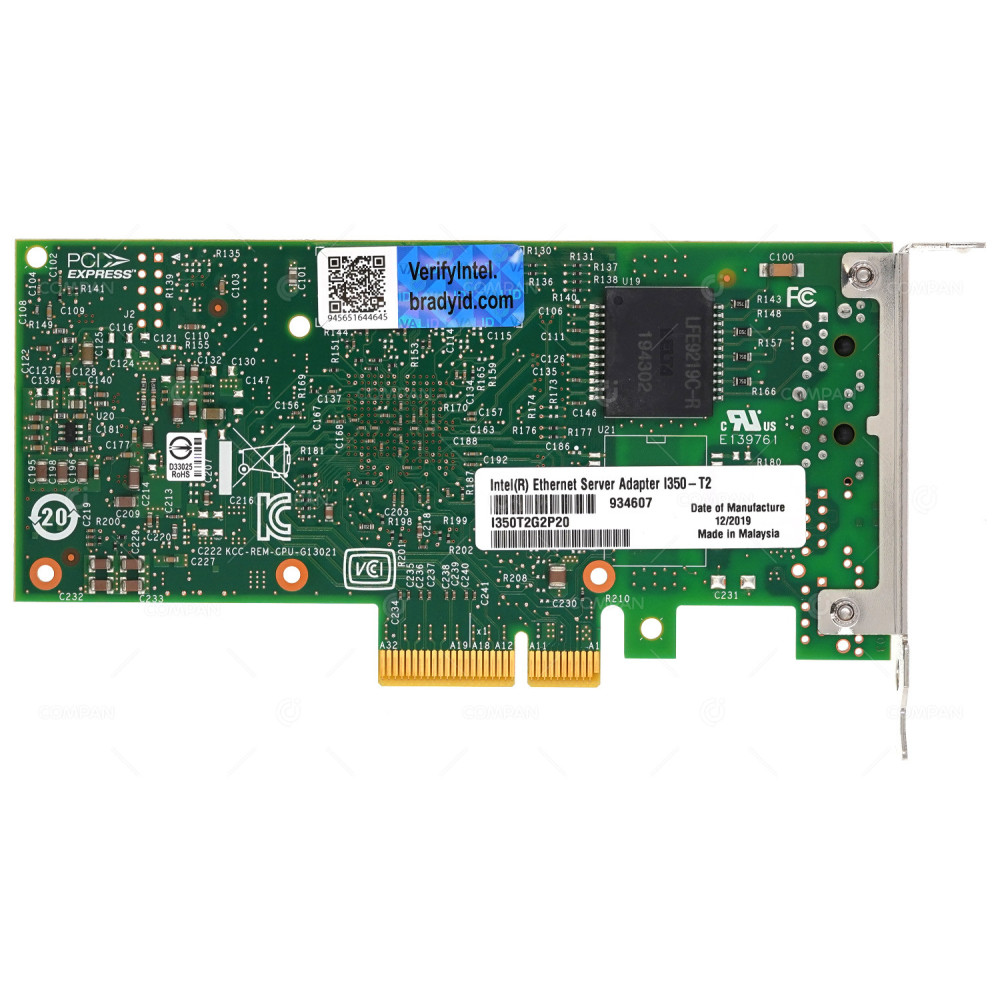 I350-T2 LP  INTEL I350-T2 DUAL-PORT 1GB RJ-45 PCI-E ADAPTER LOW PROFILE