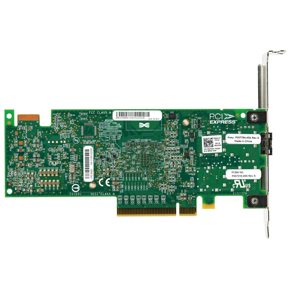 61M2K DELL EMULEX  SINGLE PORT LIGHTPULSE LPE16000 16GB PCIE ADAPTER