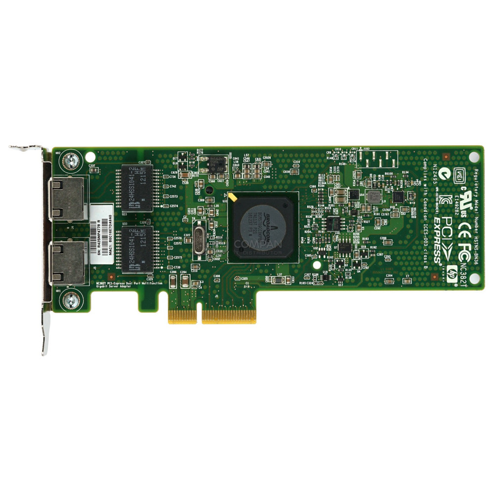 458491-001 LP HP NC382T DUAL PORT RJ-45 NETWORK ADAPTER LOW PROFILE