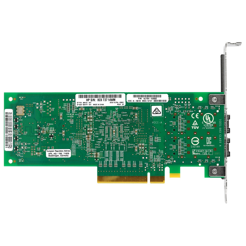 489191-001 HP QLOGIC QLE2562 8GB DUAL PORT FC ADAPTER