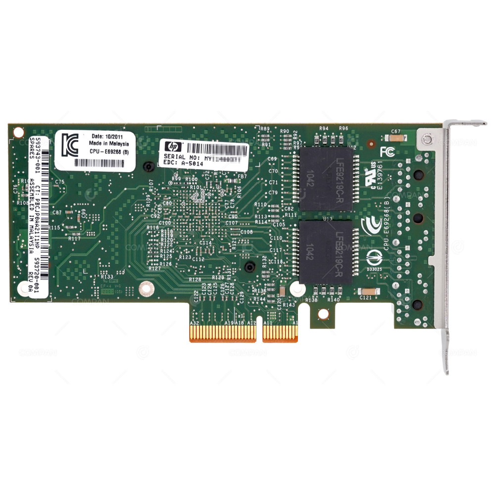 593743-001 LP HP NC365T 4PORT 1GB RJ-45 ADAPTER LOW PROFILE FOR PROLIANT 980 G7