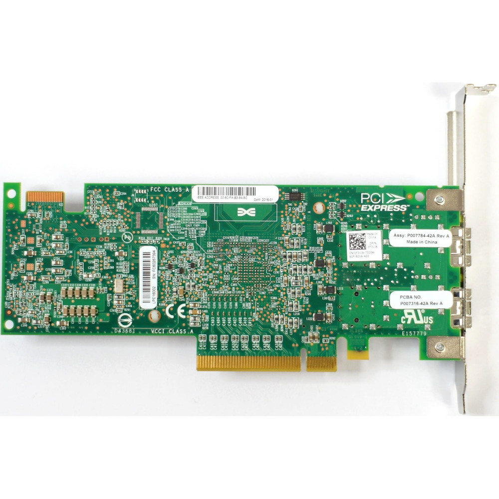 F3VJ6 DELL DUAL PORT 16GB SFP+ FC EMULEX LPE16002 ADAPTER