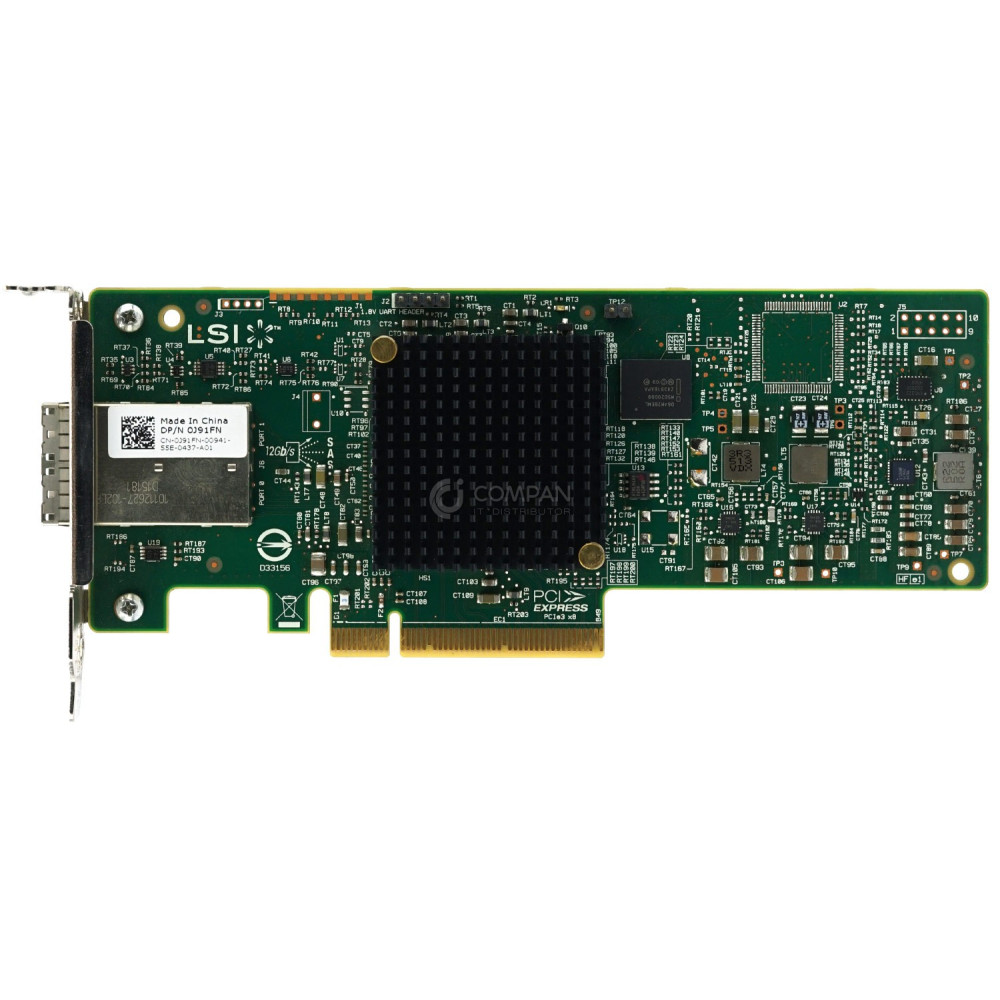 J91FN LP DELL LSI 9300-8E DUAL PORT 12G SAS PCI-E 3.0 HOST BUS ADAPTER LP