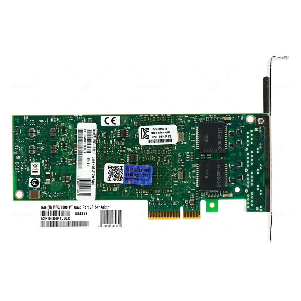 D64202-008 INTEL PRO 1000 PT QUAD PORT 1GB RJ-45 SERVER ADAPTER