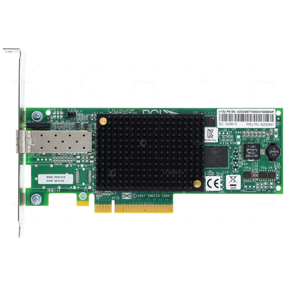 42D0491 IBM EMULEX LPE1200 SINGLE PORT 8GB SFP+ HOST BUS ADAPTER PCI-E