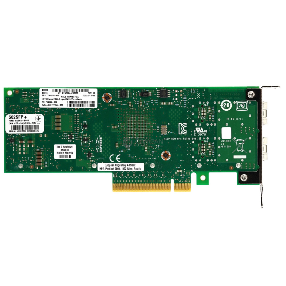 790316-001 LP HP 2-PORT 10GB SFP+ ETHERNET ADAPTER LOW PROFILE FOR PROLIANT G9