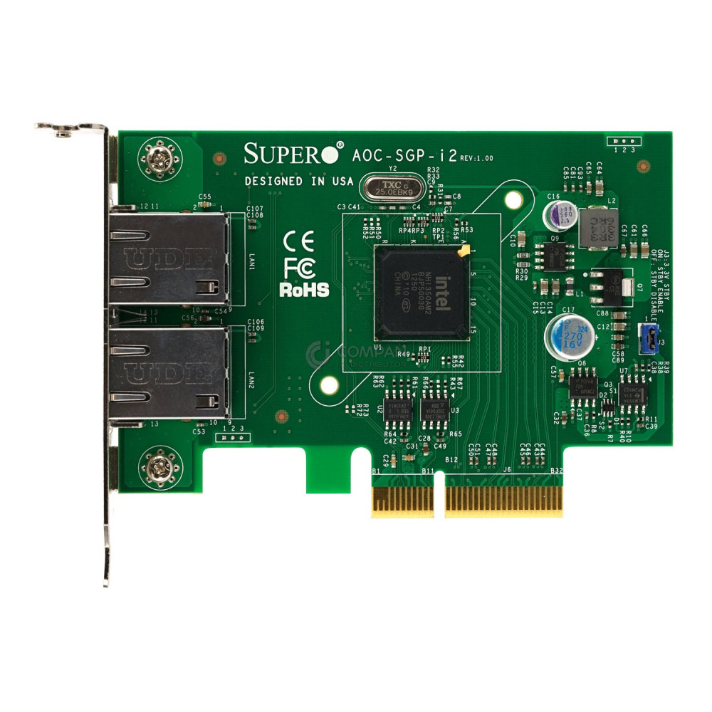 AOC-SGP-I2 LP SUPERMICRO DUAL PORT GIGABIT ETHERNET ADAPTER PCIE X4 LOW PROFILE E157872