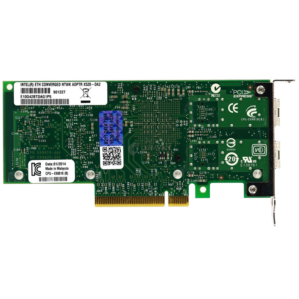 X520-DA2 LP INTEL X520-DA2 DUAL PORT 10GB SFP+ NETWORK CARD LOW PROFILE