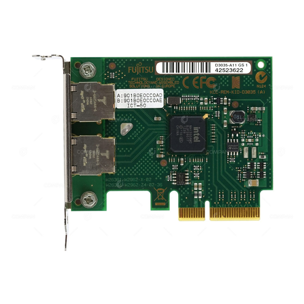 D3035-A11 LP FUJITSU DUAL PORT 1GB RJ-45 PCI-E NETWORK CARD LOW PROFILE