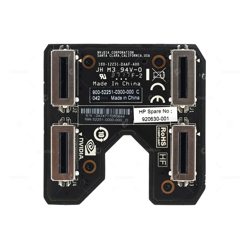 920630-001 HP NVIDIA SLI 40.64MM 2 WAY 2 SLOT FOR Z8 G4 900-52251-0300-000, 699-52251-0000-000