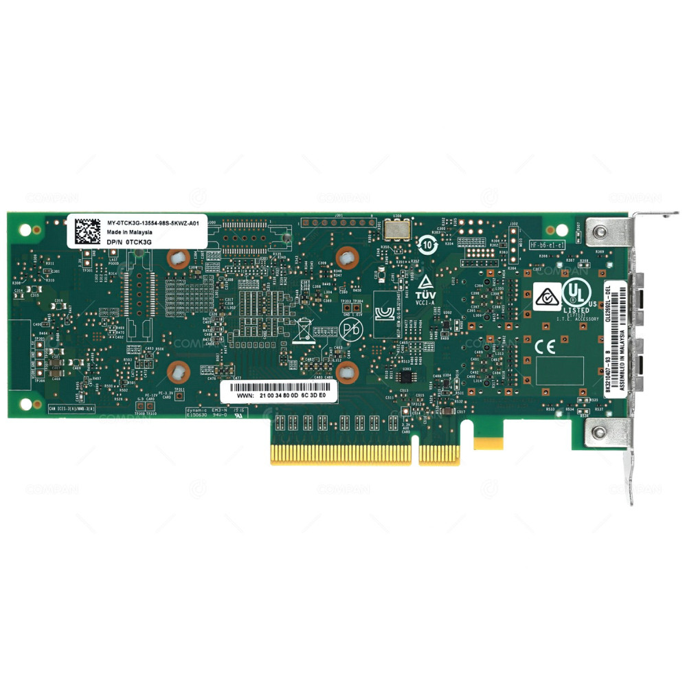 TCK3G LP DELL QLE2692L-DEL 16GB 2 PORT FC PCI-E ADAPTER LOW PROFILE TCK3G LP