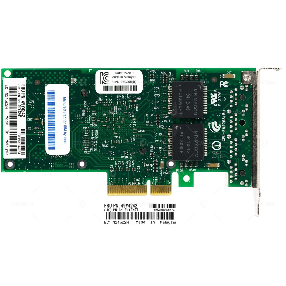 49Y4242 LP IBM INTEL I340-T4 QUAD PORT 1GB RJ-45 ETHERNET ADAPTER LOW PROFILE