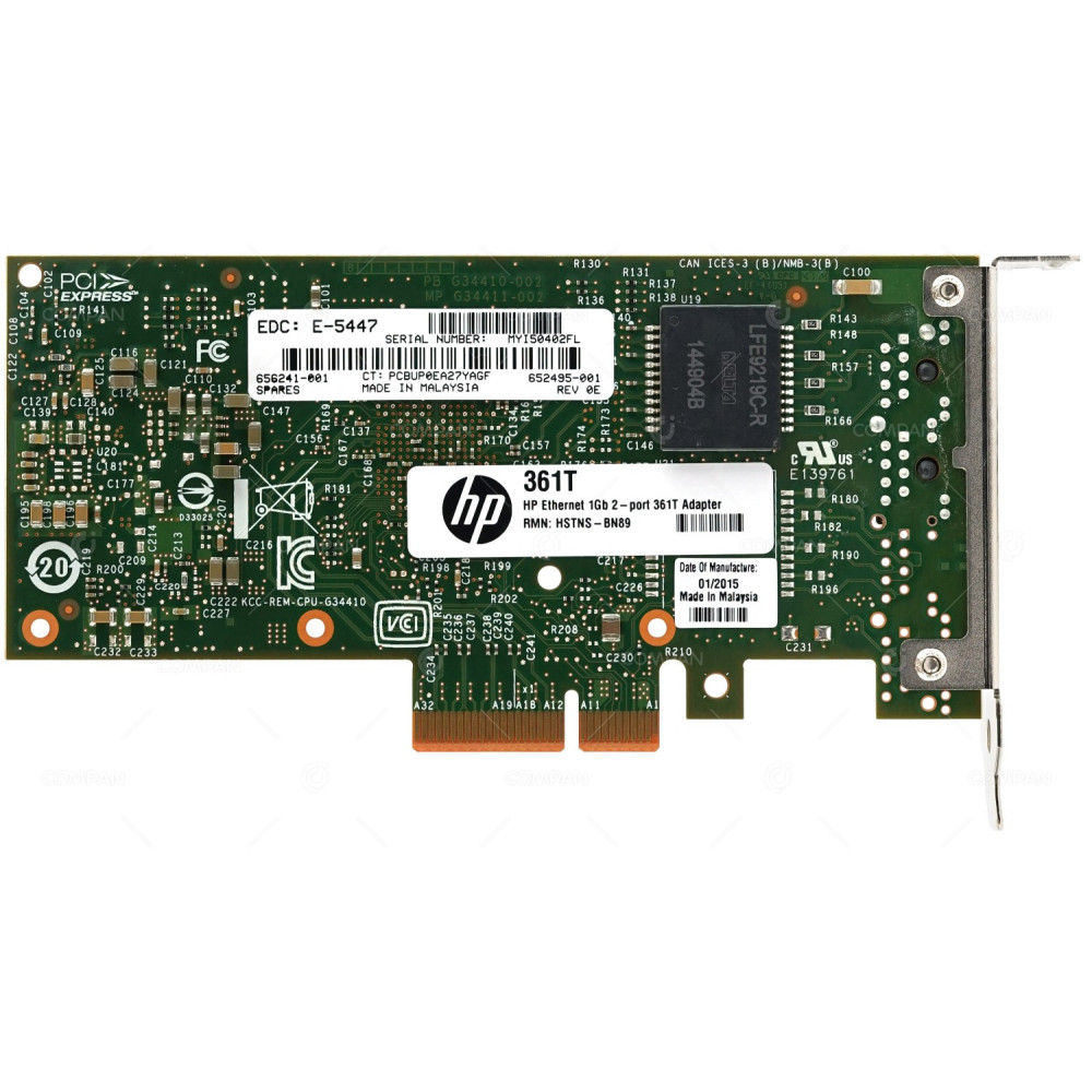656241-001 LP HP 361T DUAL PORT 1GB RJ-45 NETWORK ADAPTER FOR HP PROLIANT G9