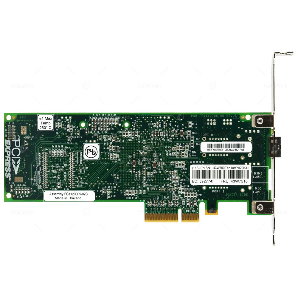 43W7510  IBM EMULEX LPE11000 SINGLE PORT 4GB FC ADAPTER