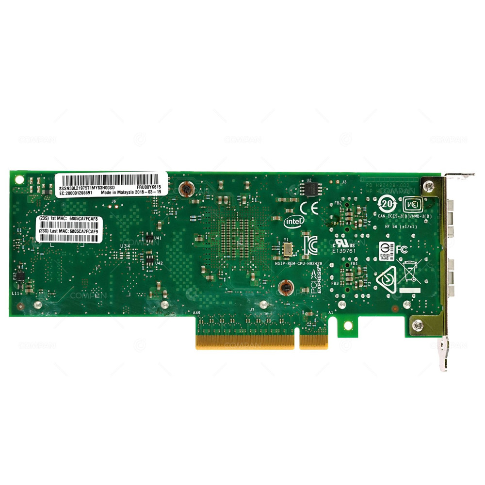 00YK615 LP  LENOVO INTEL X710-DA2 2-PORT 10GB SFP+ PCIE ADAPTER FOR THINKSYSTEM