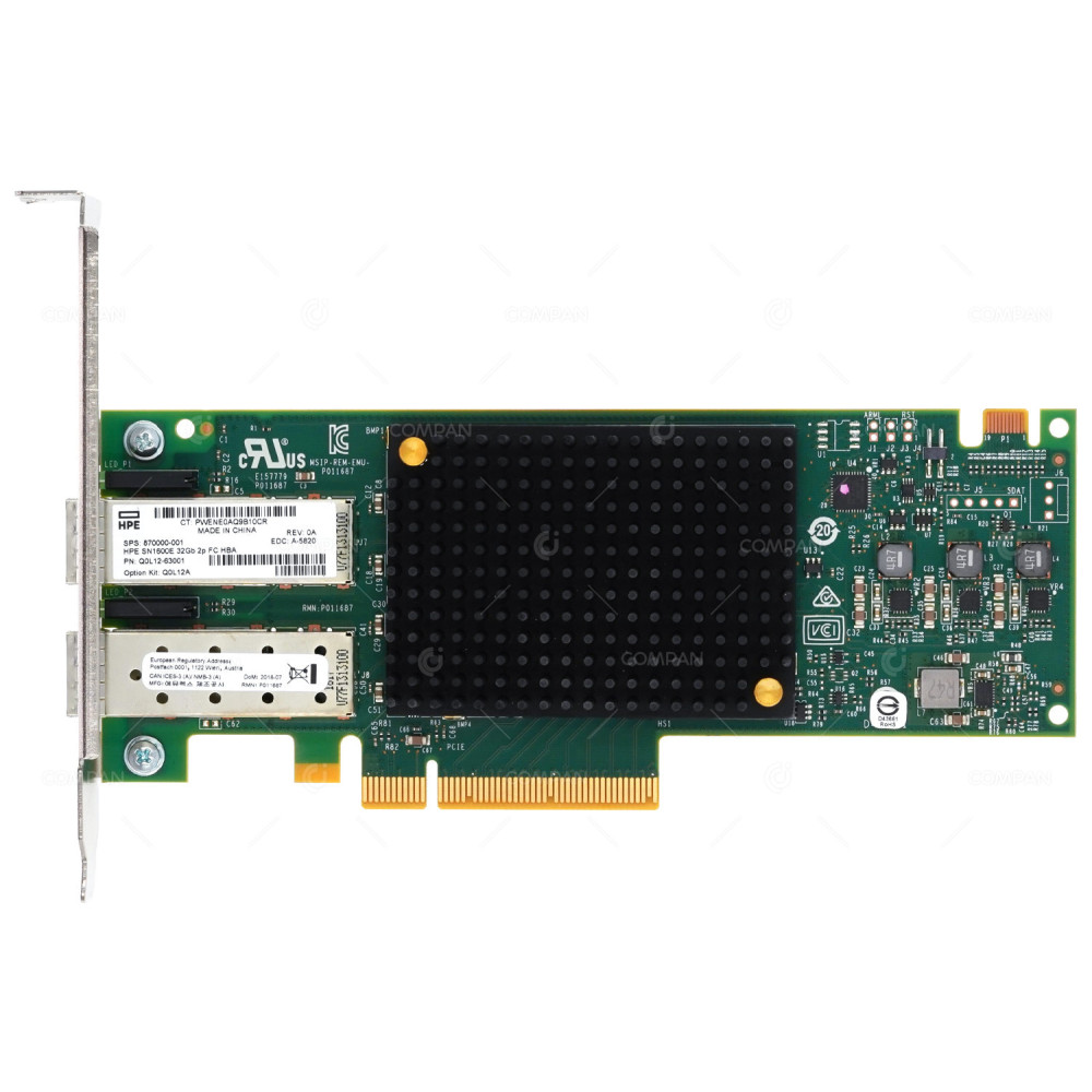870000-001 HP Q0L12A SN1600E DUAL PORT PCI 3.0 x8 32GB/s FC HBA