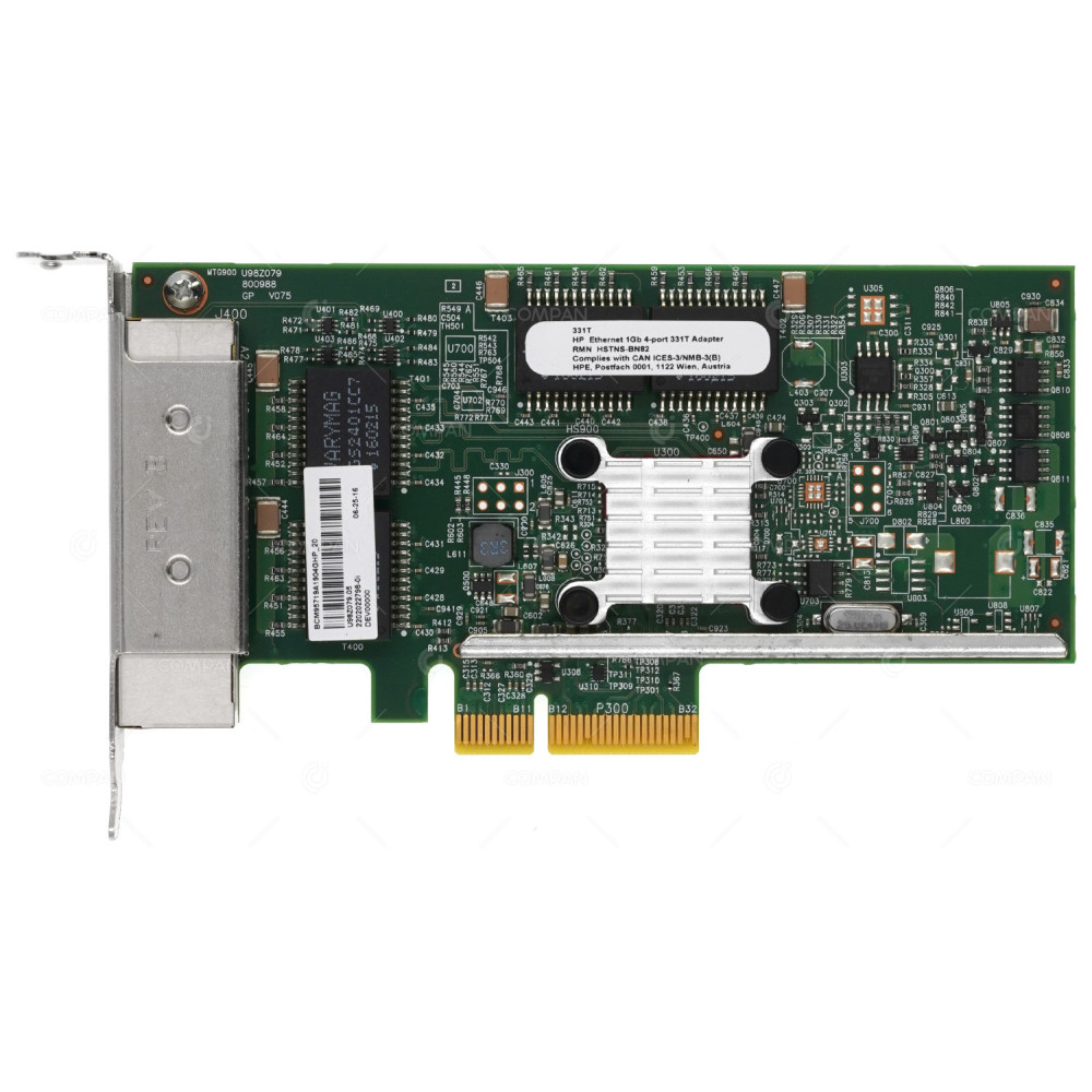 649871-001 LP HP 331T QUAD PORT 1GB RJ-45 ADAPTER PCI-E LOW PROFILE
