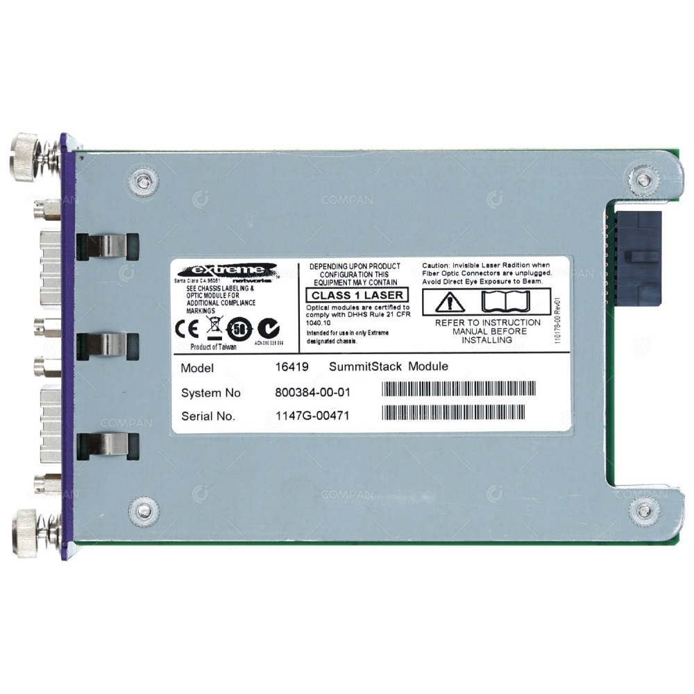 16419 EXTREME NETWORKS DUAL PORT 20G STACKING MODULE FOR X460-24P X460-48P X460-48T 800384-00-01