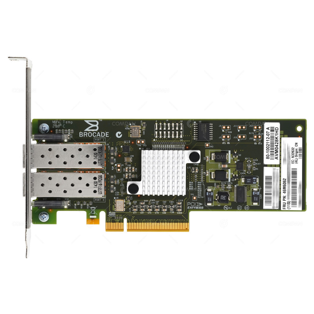 46M6062 IBM BROCADE 825 DUAL PORT 8GB FC HBA ADAPTER 46M6055, 80-1002112-07
