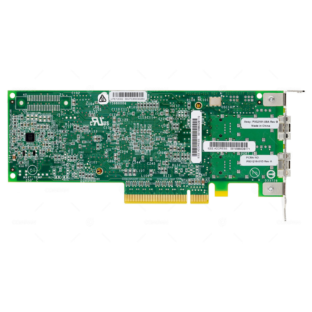P002181-08A FUJITSU EMULEX DUAL PORT 8GB SFP+ FC NIC NETWORK ADAPTER LOW PROFILE