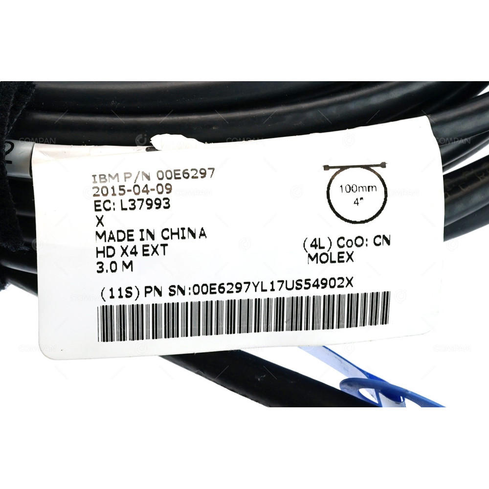 00E6297 IBM DUAL MINI SAS HD 12G TO DUAL MINI SAS 6G X NARROW CONNECTOR CABLE 3M FOR POWER7 -