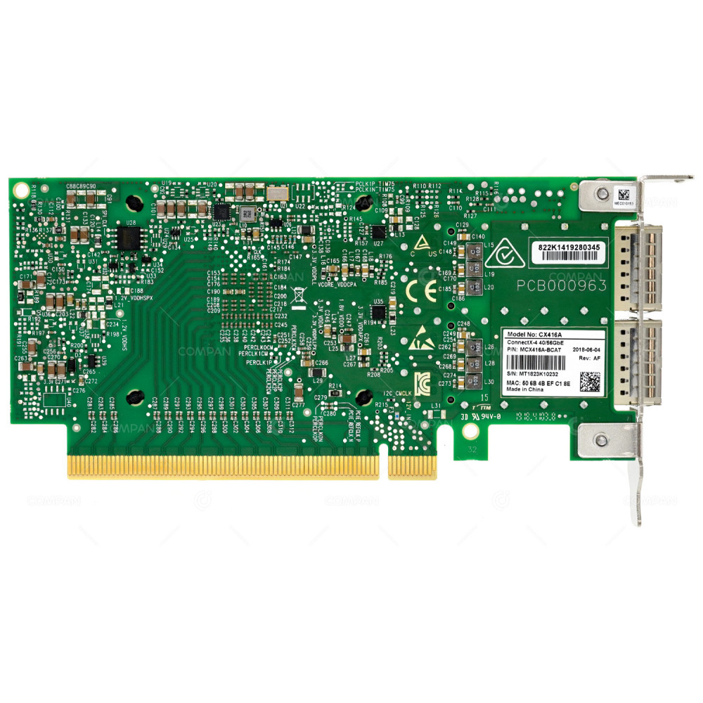 MCX416A-BCAT LP  NVIDIA CONNECTX-4 ETHERNET ADAPTER 40/56GBE DUAL-PORT QSFP28 PCIE3.0 X16