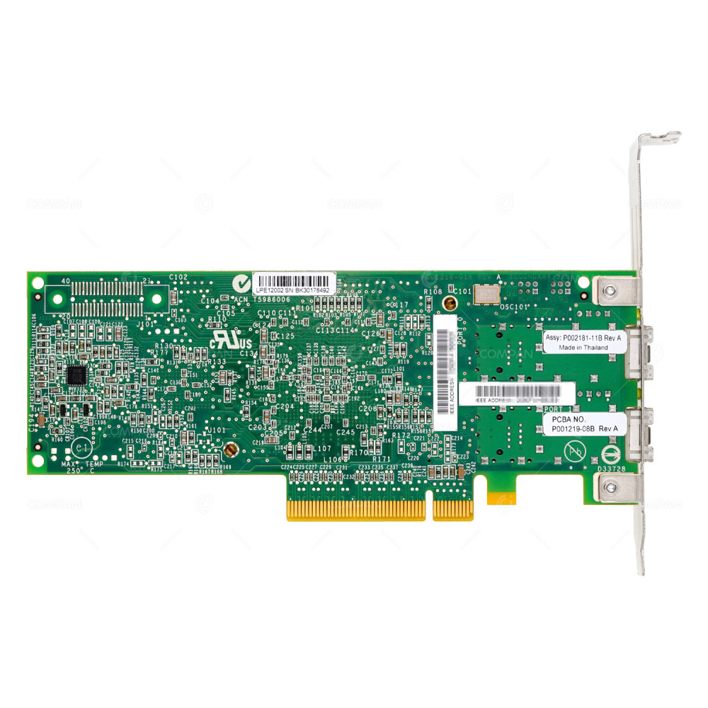 P002181-11B  EMULEX DUAL PORT 8GB FC SFP+ PCIE 8X NIC NETWORK HBA ADAPTER