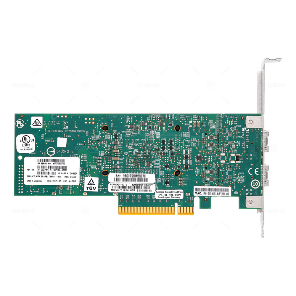 706801-001  HP 2-PORT 10G SFP+ FC CONVERGED NETWORK ADAPTER FOR DL360 DL380 G10