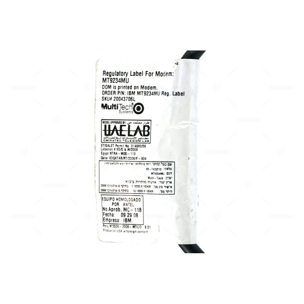 45W1776 IBM MULTITECH RJ-11 DATA/FAX USB MODEM -