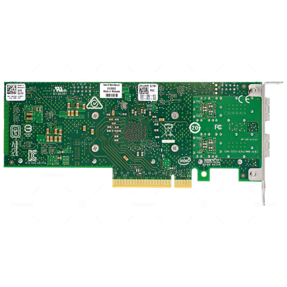 6J1N1  DELL INTEL E810-XXVDA2 25G SFP28 PCIE 4.0 X8 NETWORK ADAPTER FOR POWEREDGE G14/G15