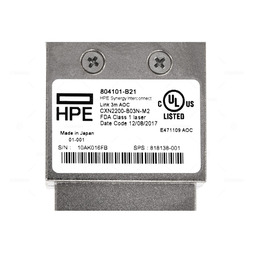 818138-001 HPE SYNERGY INTERCONNECT CXP M TO CXP M LINK FDA CLASS 1 CABLE 3M