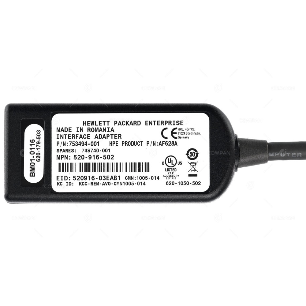 748740-001 HP KVM CONSOLE USB INTERFACE ADAPTER AF628A, 753494-001, 520-916-502