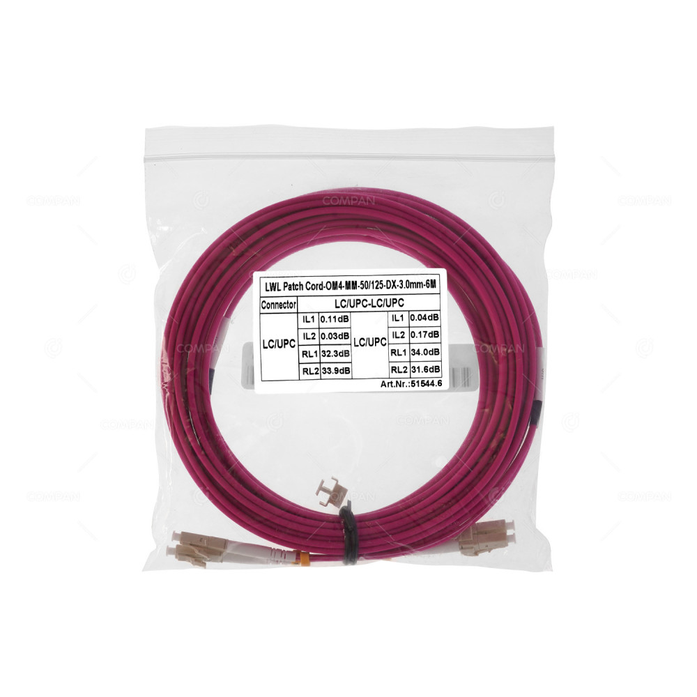 515544.6  LWL PATCH CORD OM4-MM-50/125 DX LC/UPC 3MM 6M