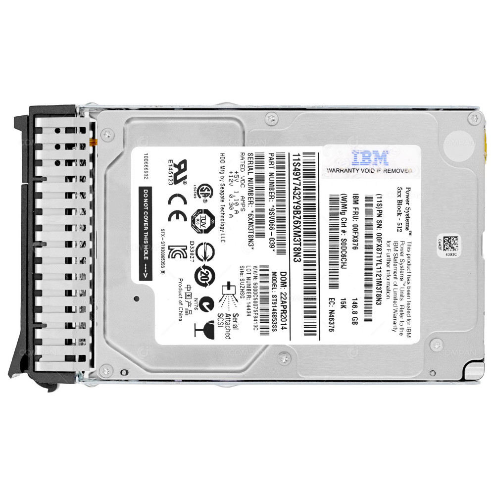00FX876 IBM HDD 146GB 15K SAS 6G 2.5" SFF HOT-SWAP FOR SYSTEM X