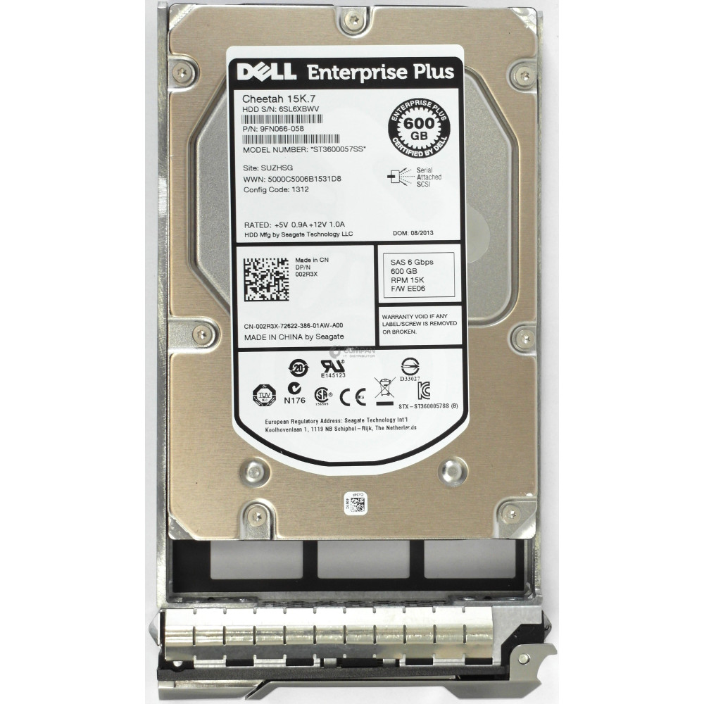 02R3X DELL HARD DRIVE 600GB 15K 6G 3.5 LFF SAS HOT-SWAP EQUALLOGIC