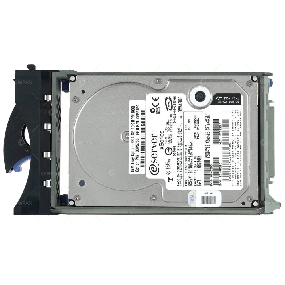 06P5759 IBM HDD 36GB 10K U160 SCSI 3.5" LFF HOT-SWAP