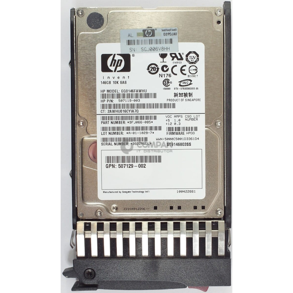418399-001 HP HDD 146GB 10K SAS 3G 2.5" SFF DP HOT-SWAP