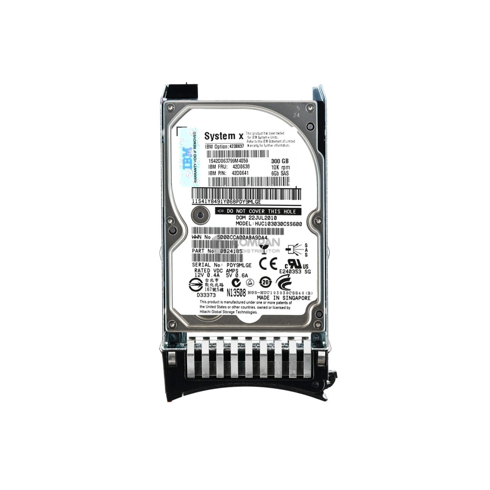 42D0638 IBM HDD 300GB 10K SAS 6G 2.5" SFF HOT-SWAP