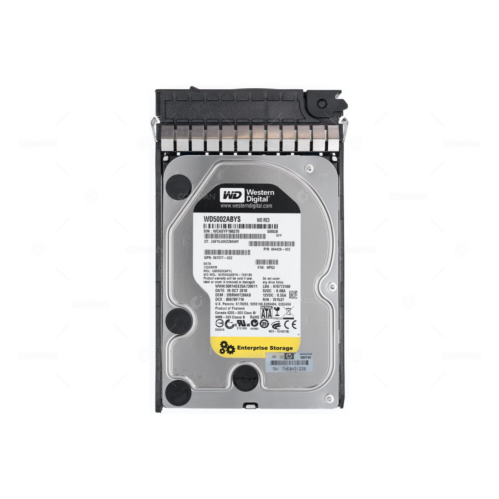 459319-001 HP HDD 500GB 7.2K SATA 3G 3.5" LFF HOT-SWAP