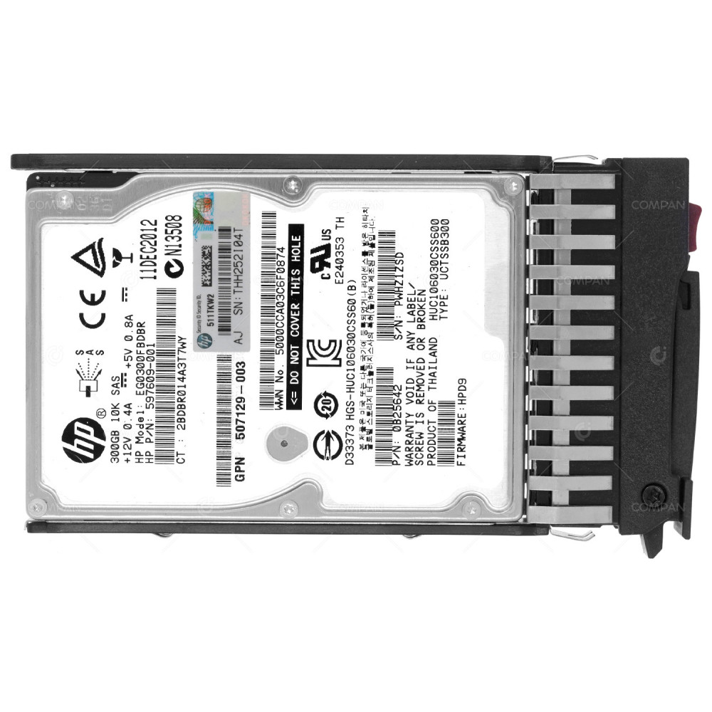 507284-001 HP HDD 300GB 10K SAS 6G 2.5" SFF HOT-SWAP
