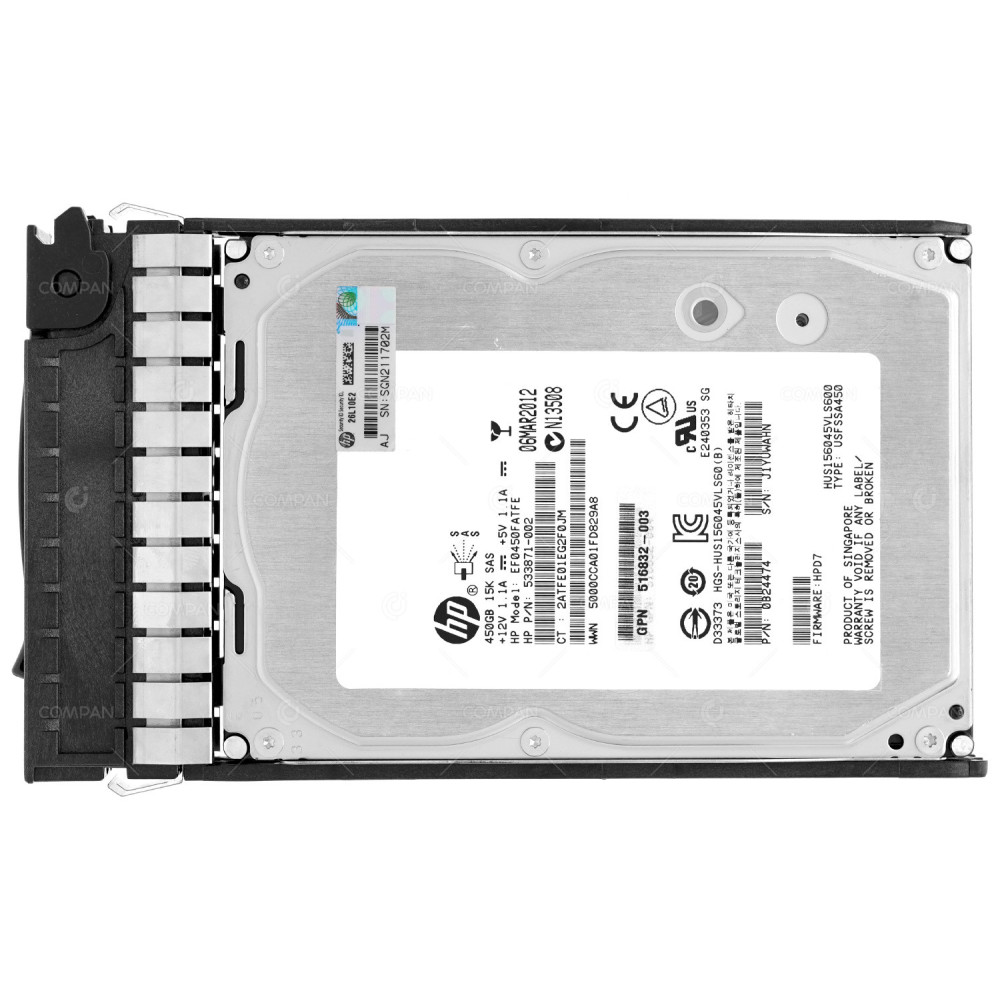 517352-001 HP 450GB 15K 6G SAS 3.5 LFF HOT-SWAP