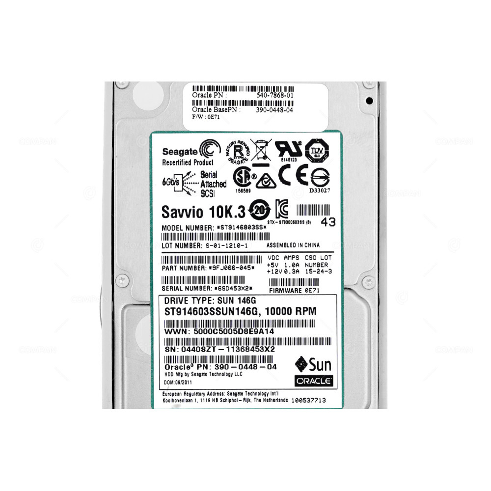 540-7868-01 SUN HDD 146GB 10K SAS 3G 2.5" SFF HOT-SWAP