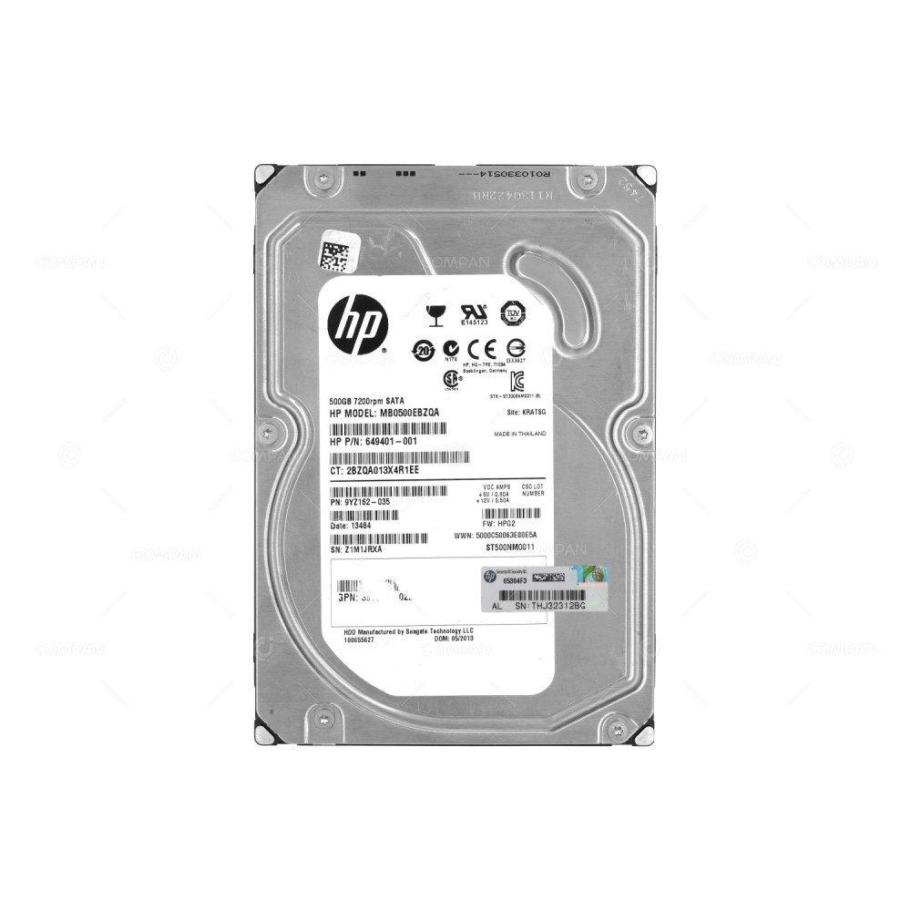 649401-001 HP HDD 500GB 7.2K 3G SATA MDL 3.5" LFF HOT-SWAP