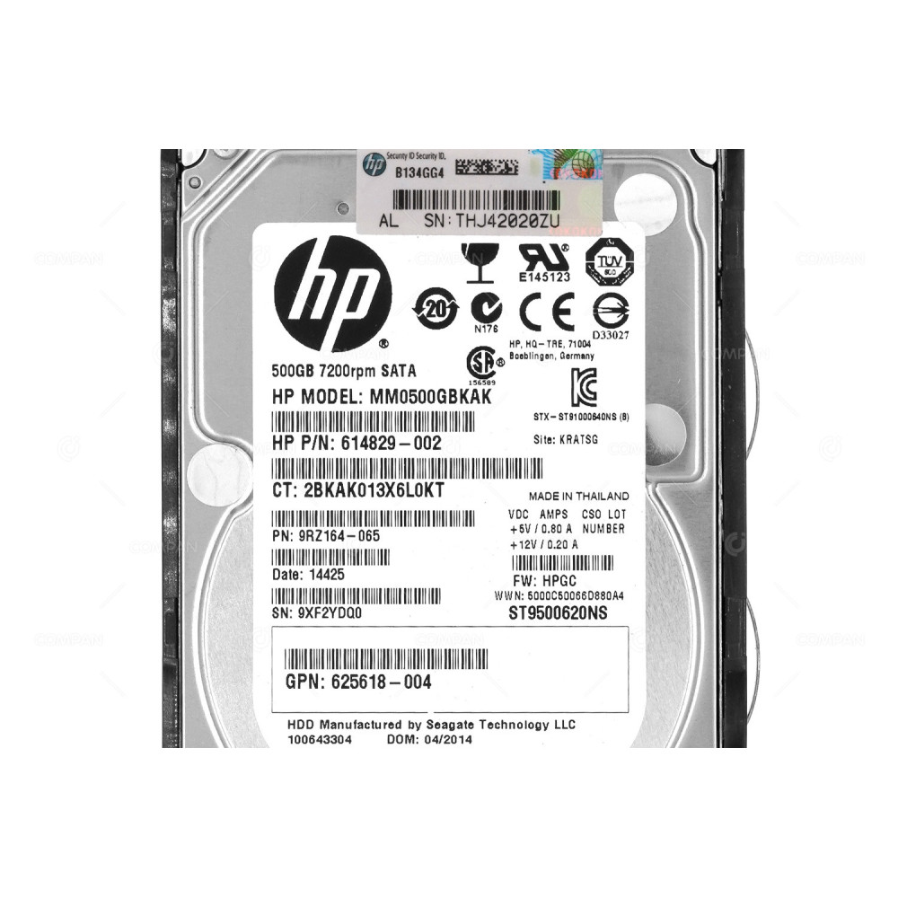 656107-001 HP HDD 500GB 7.2K SATA 6G 2.5" SFF HOT-SWAP