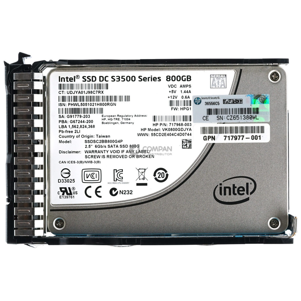 718139-001 HP SSD 800GB SATA 6G 2.5" SFF HOT-SWAP