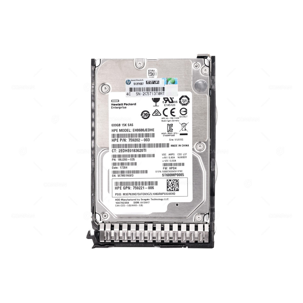 759548-001 HP HDD 600GB 15K SAS 12G 2.5" SFF HOT-SWAP