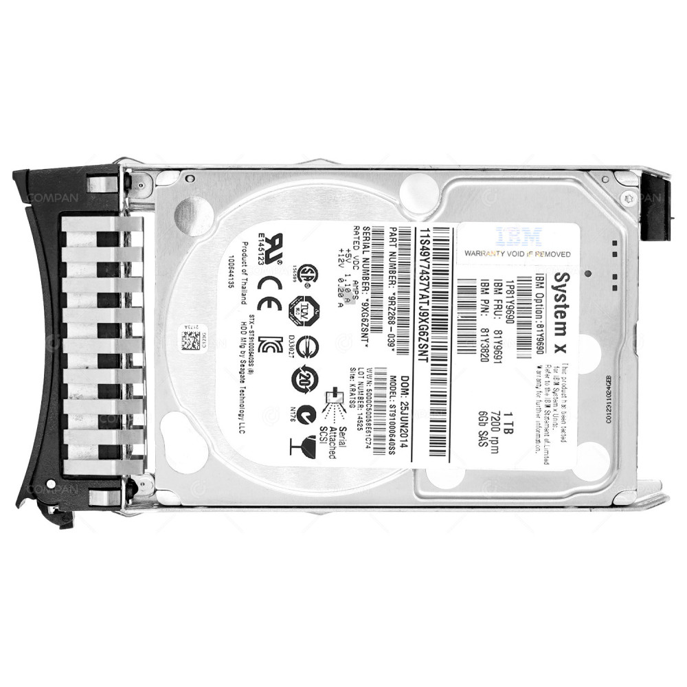 81Y9691 IBM HDD 1TB 7.2K SAS 6G 2.5" SFF