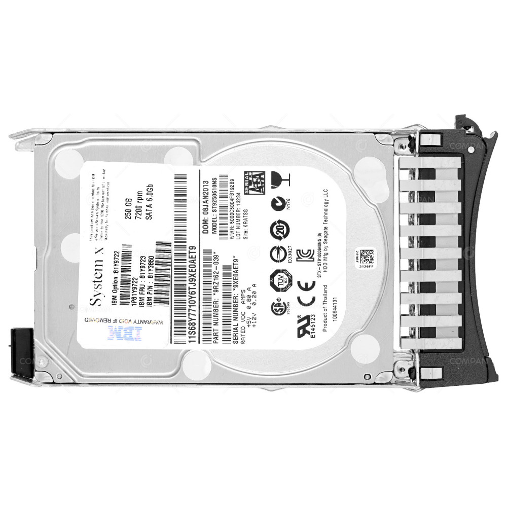 81Y9723 IBM HDD 250GB 7.2K SATA 6G 2.5" SFF HOT-SWAP